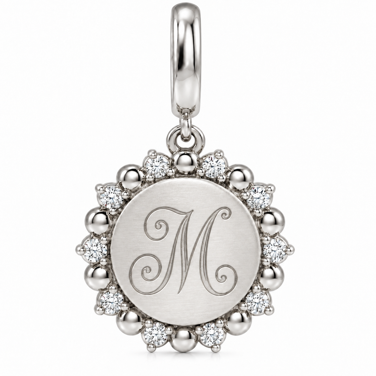 Flower Diamond Letter Charm