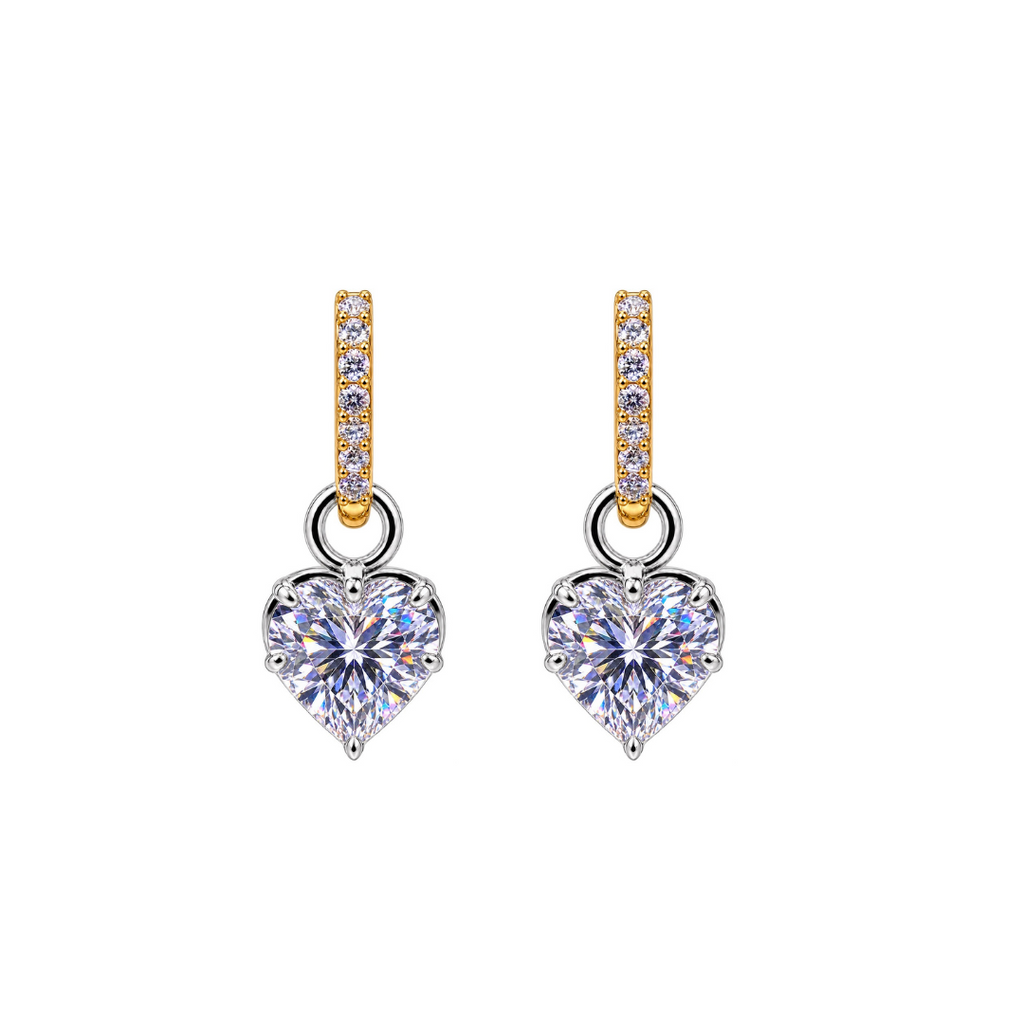Grande Lovely Heart Diamond Georgian Earrings