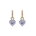 Grande Lovely Heart Diamond Georgian Earrings