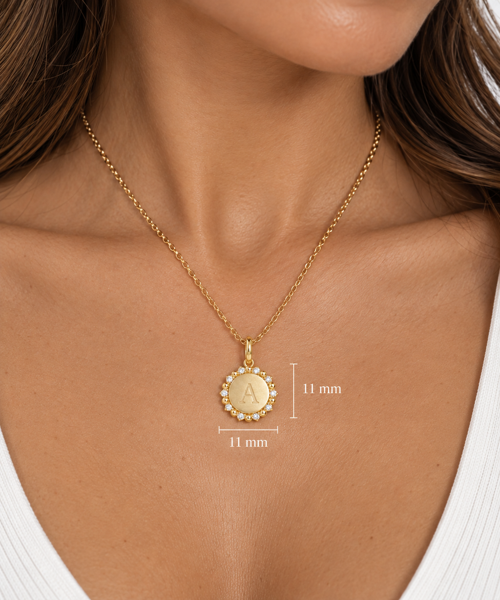 Flower Diamond Letter Charm