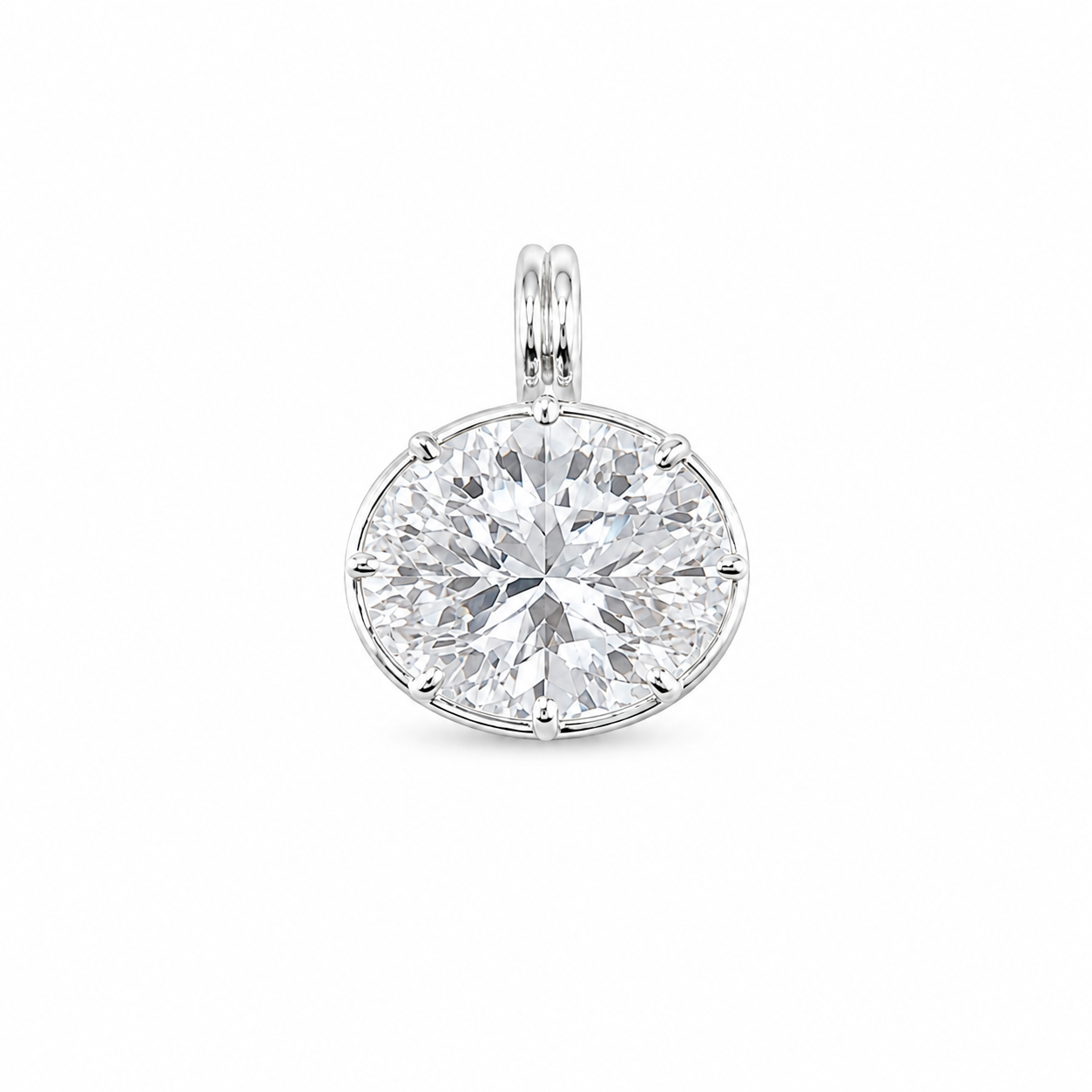 Stardust Oval Diamond  Button Back Charm