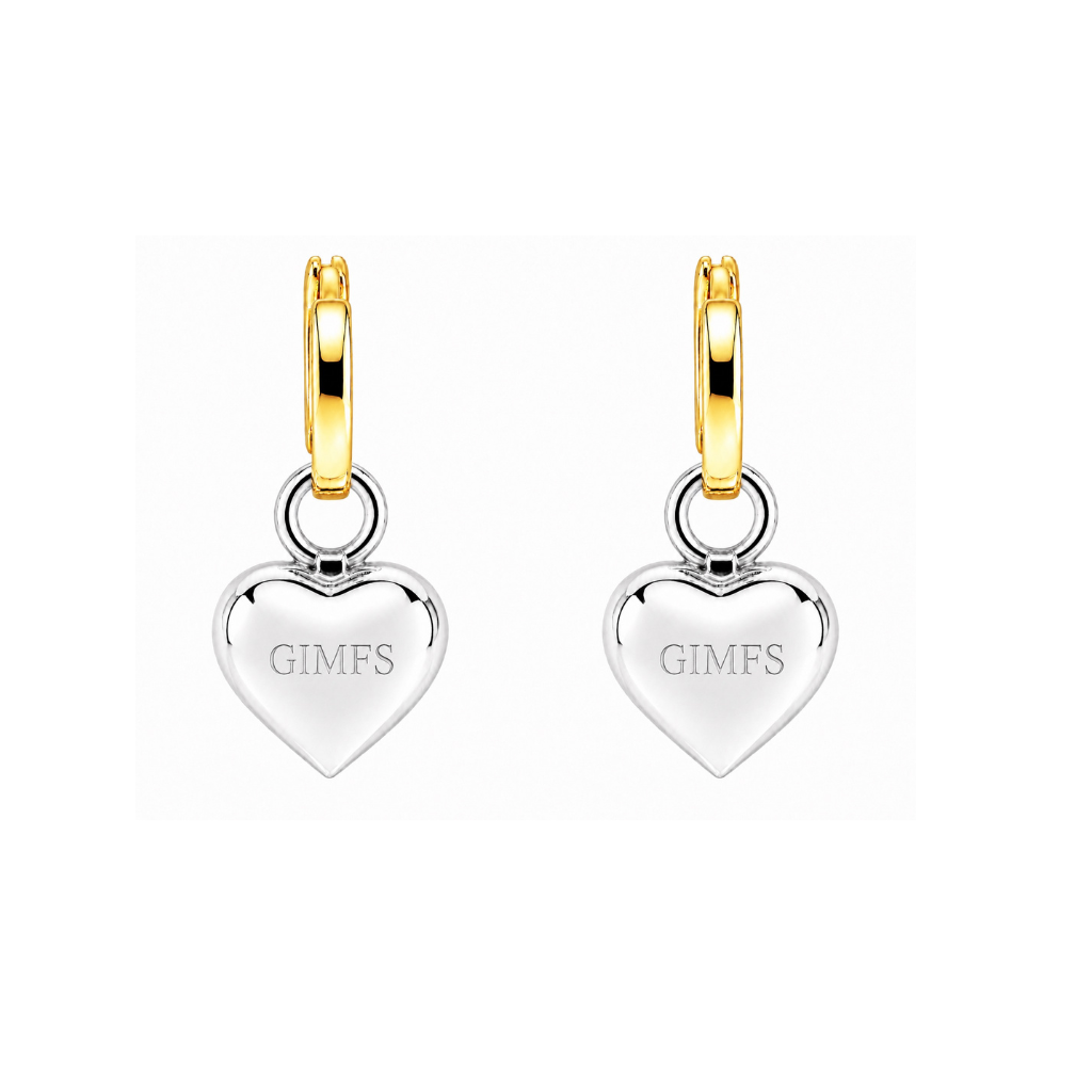 Grande Lovely Heart Diamond Georgian Earrings