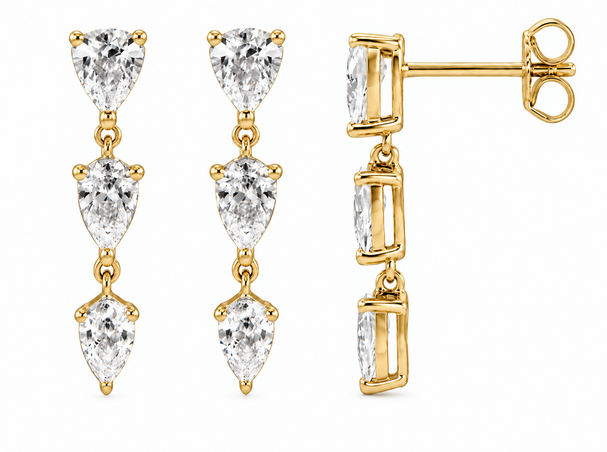 Isabel Pear Diamond Earrings