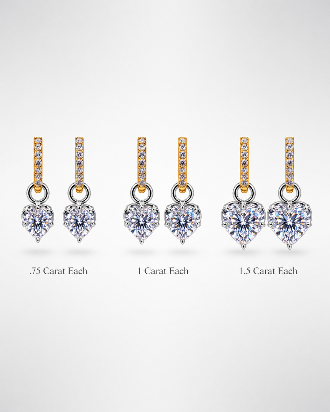 Mini Lovely Heart Diamond Georgian Earrings