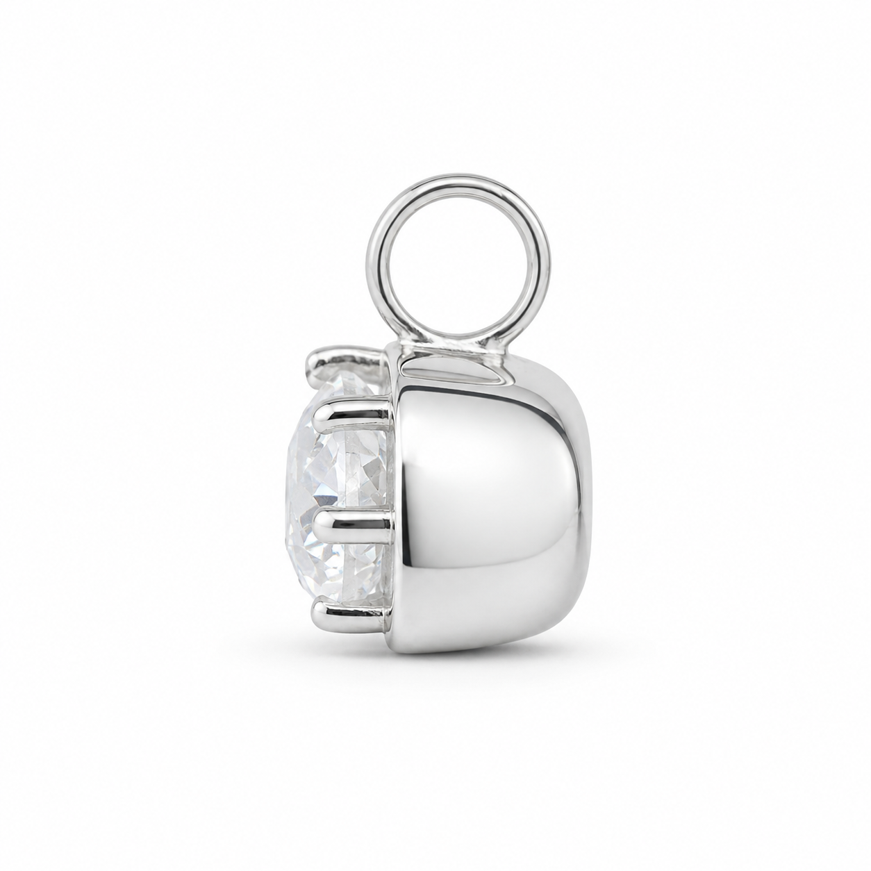 Stardust Oval Diamond  Button Back Charm