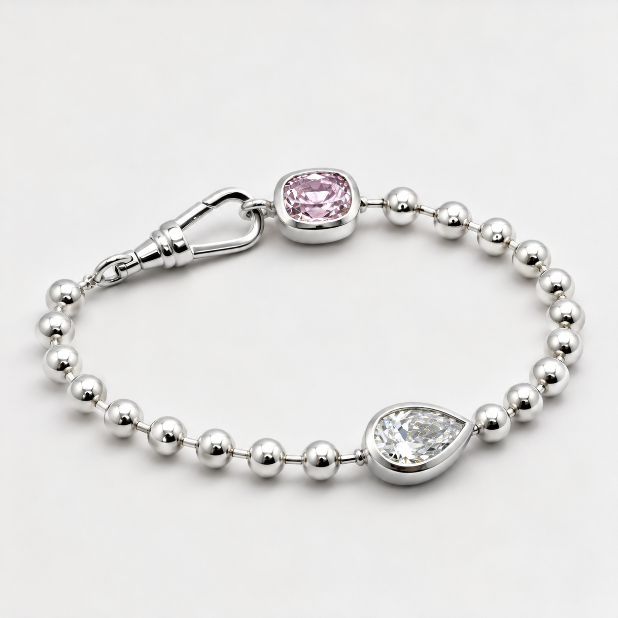 Silver Core Memory Ball Chain Bracelet