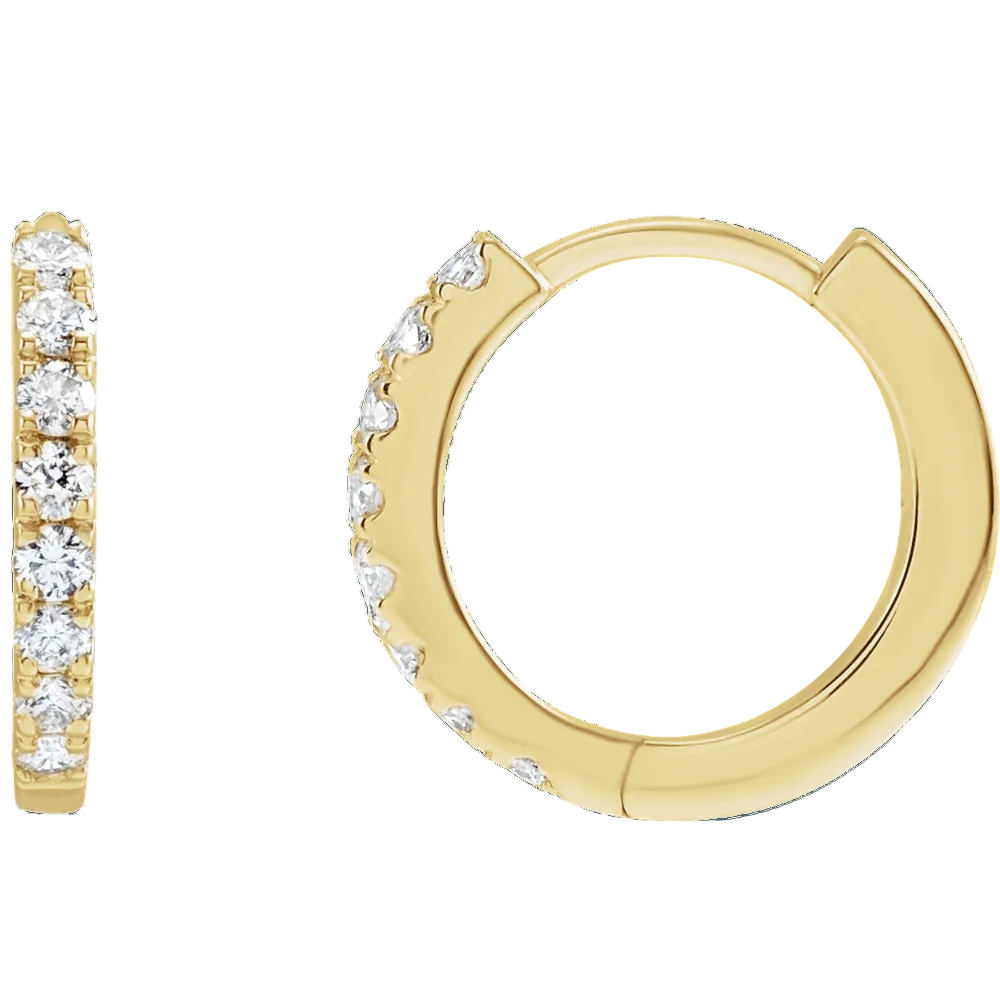 Grande Lovely Heart Diamond Pave Hoop Earrings