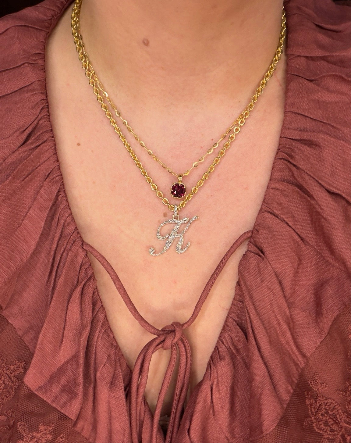 Omega Diamond Letter Pendant