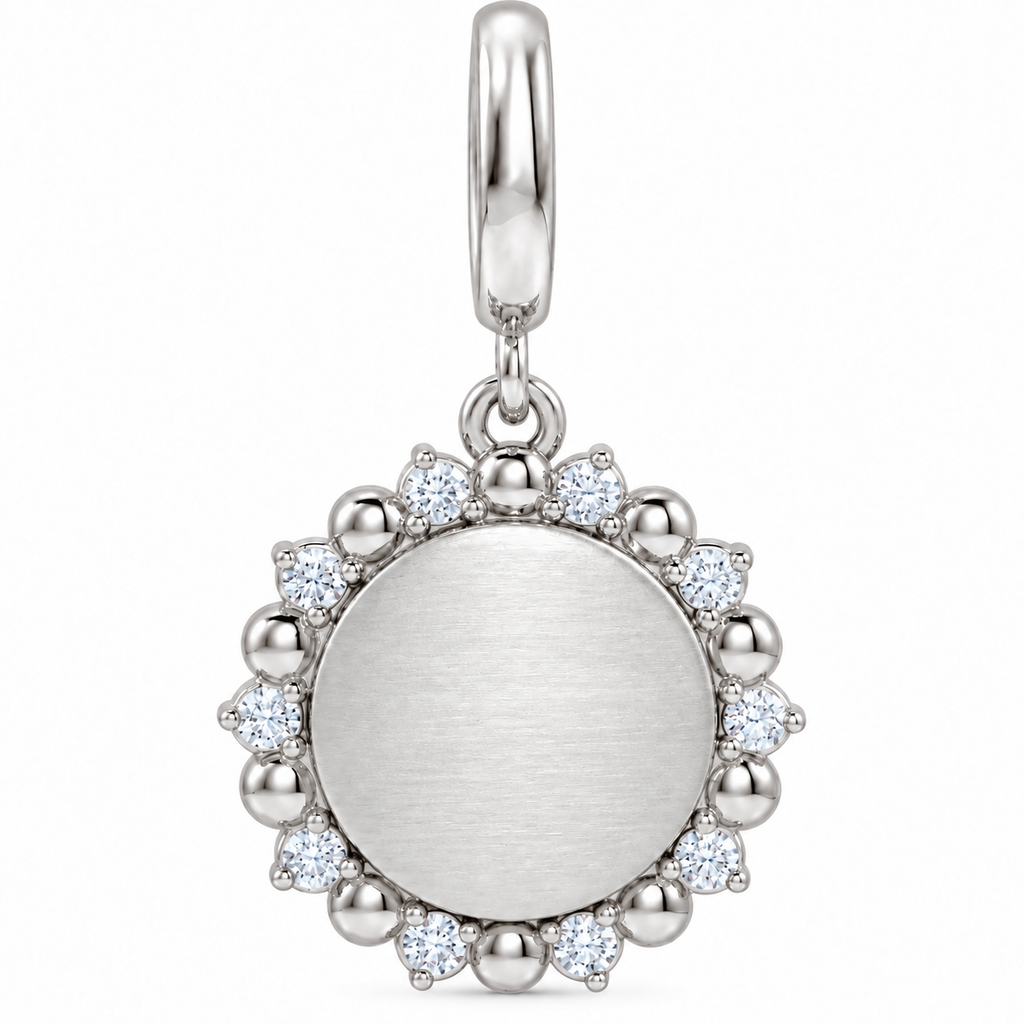 Flower Diamond Letter Charm