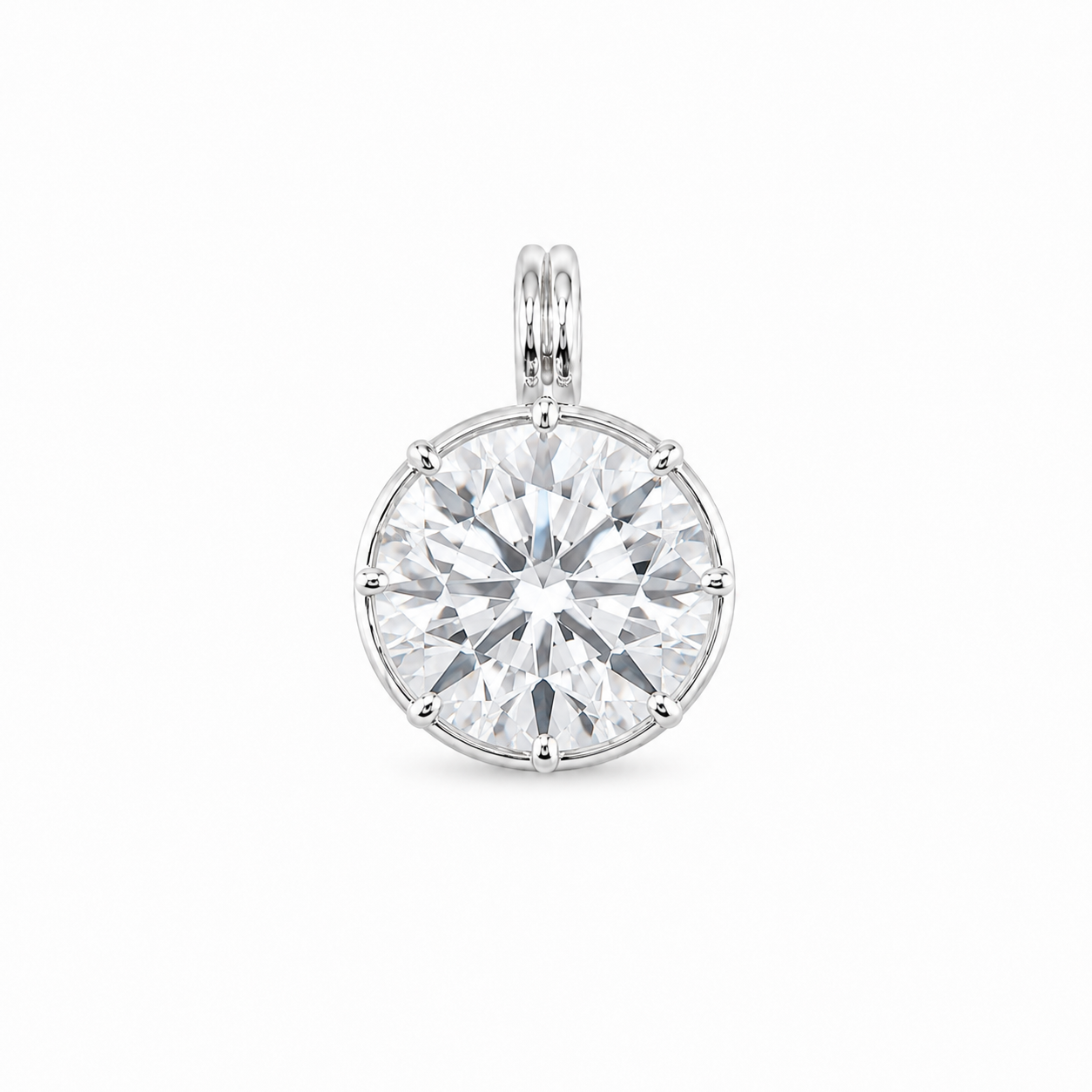 Stardust Round Diamond Button Back Charm