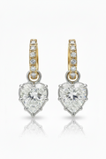 Grande Lovely Heart Diamond Pave Hoop Earrings
