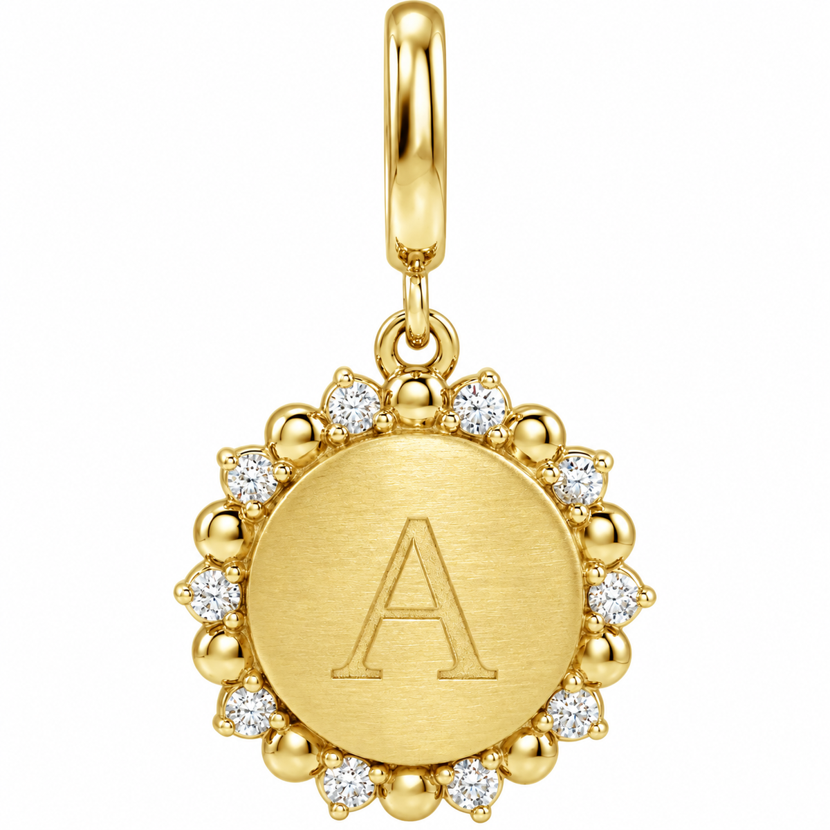 Flower Diamond Letter Charm