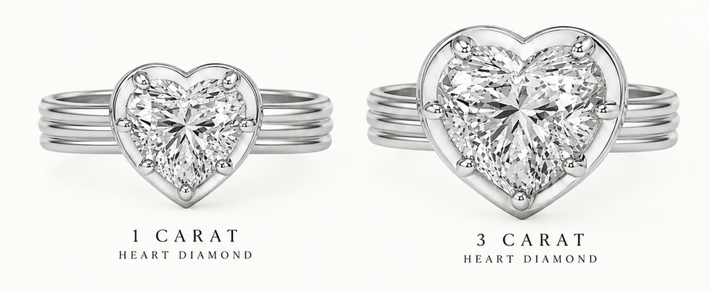 Lovely Heart Diamond Button Back Ring