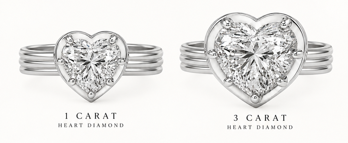 Lovely Heart Diamond Button Back Ring