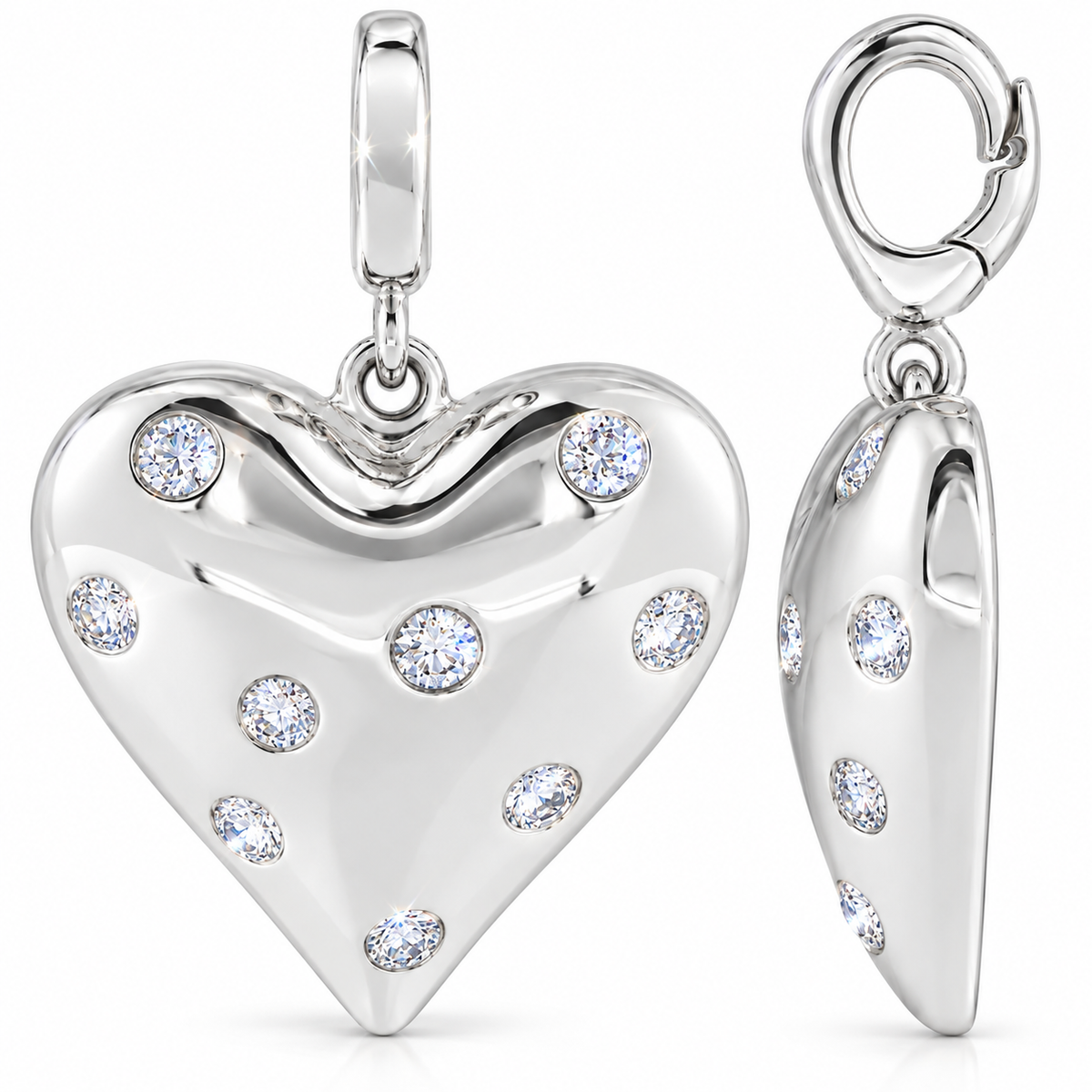 Puffy Heart Diamond Pendant