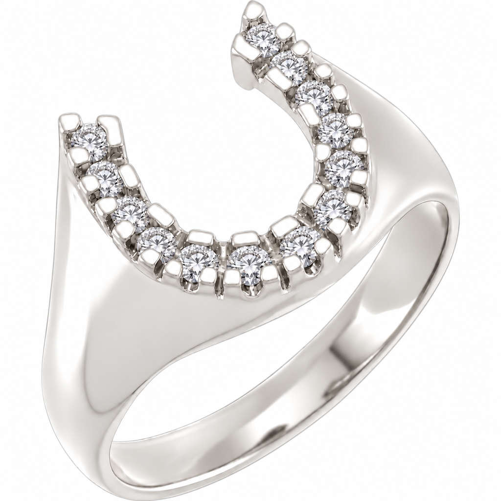 Lucky Me Horseshoe Signet Ring