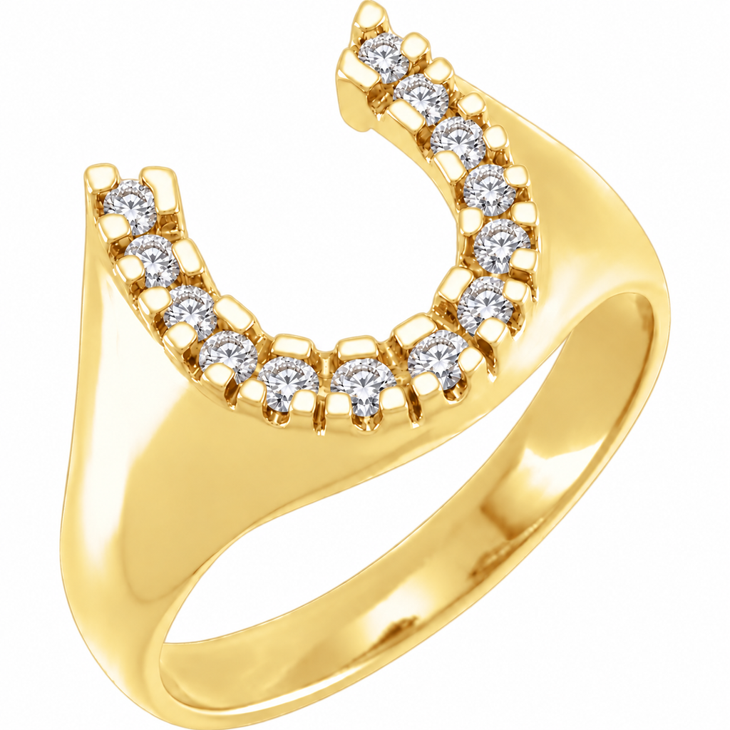 Lucky Me Horseshoe Signet Ring