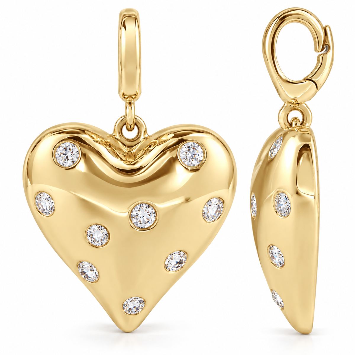 Puffy Heart Diamond Pendant