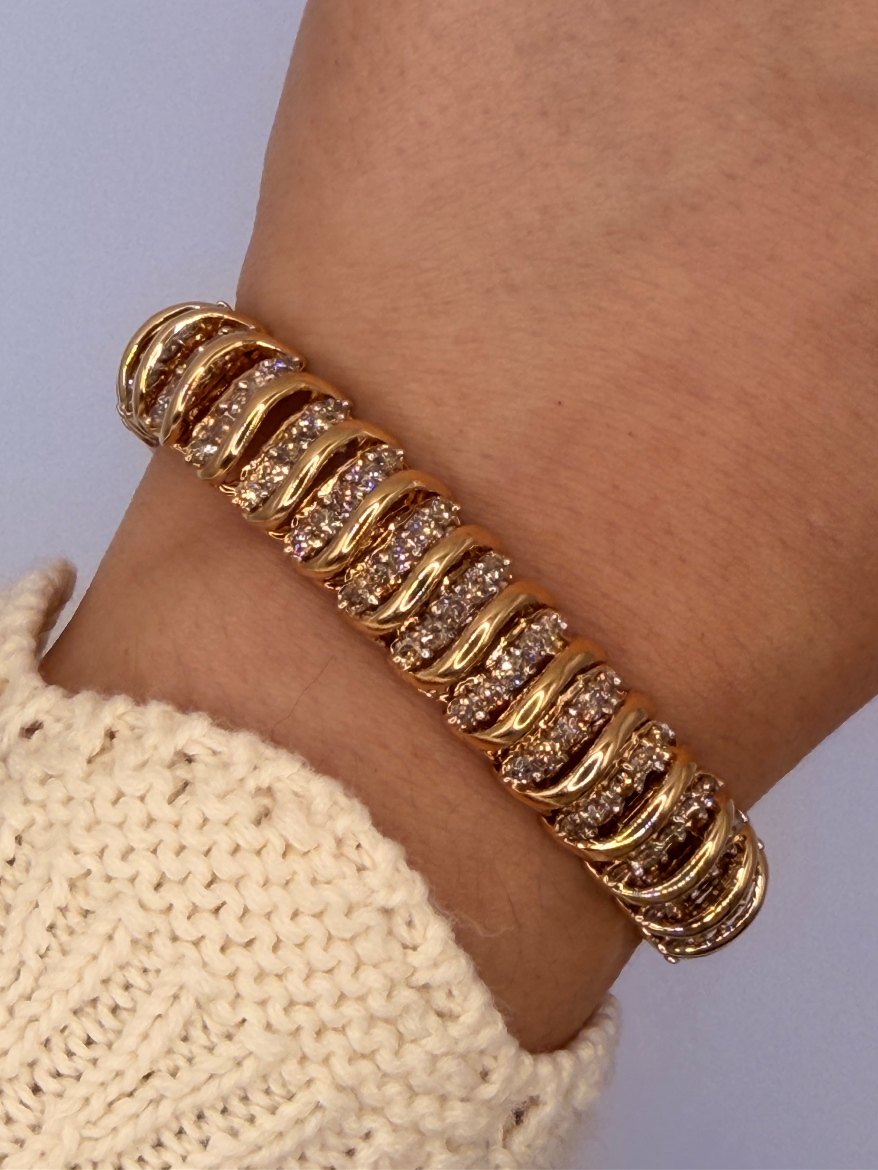 Vintage Mega S Link Diamond Bracelet