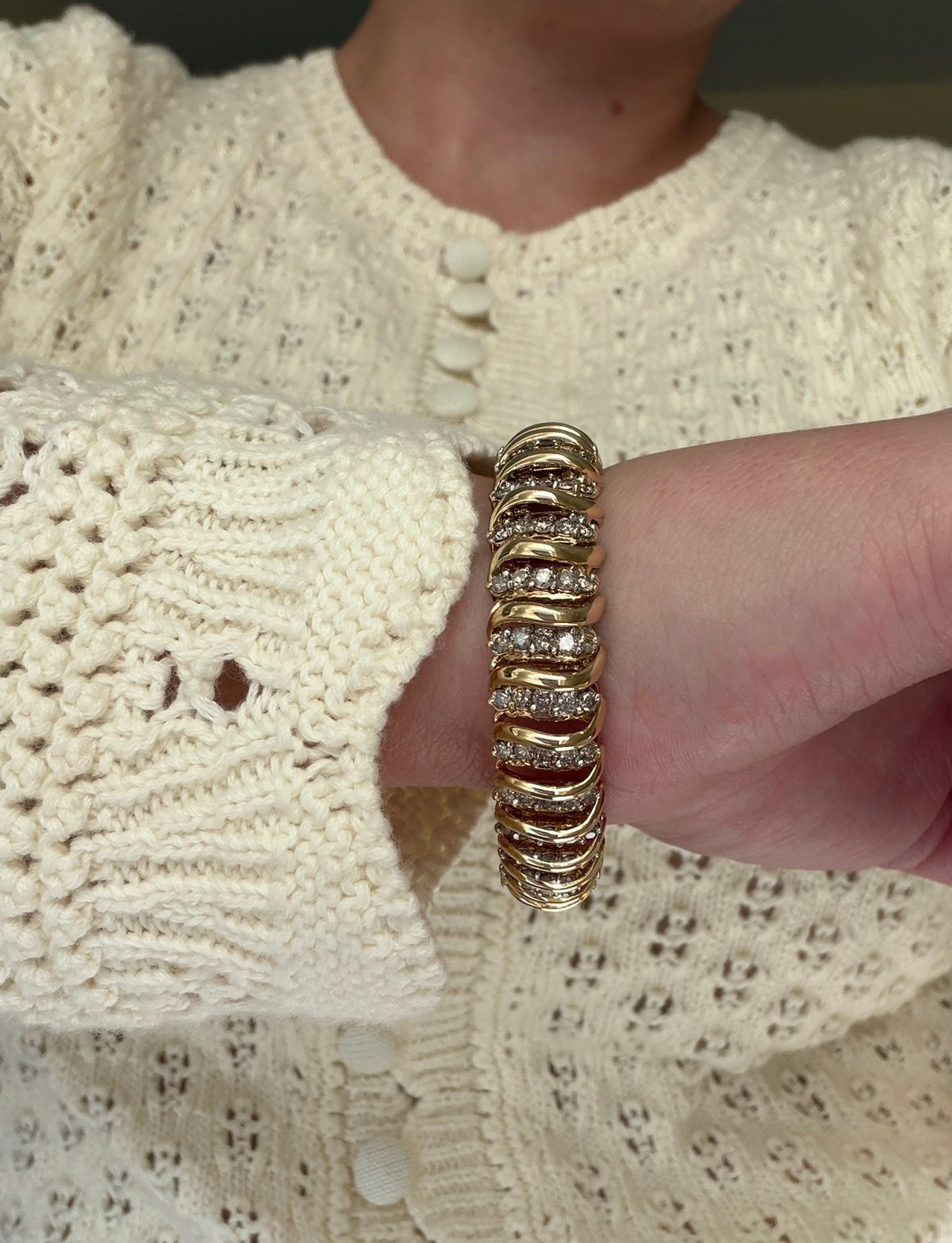 Vintage Mega S Link Diamond Bracelet