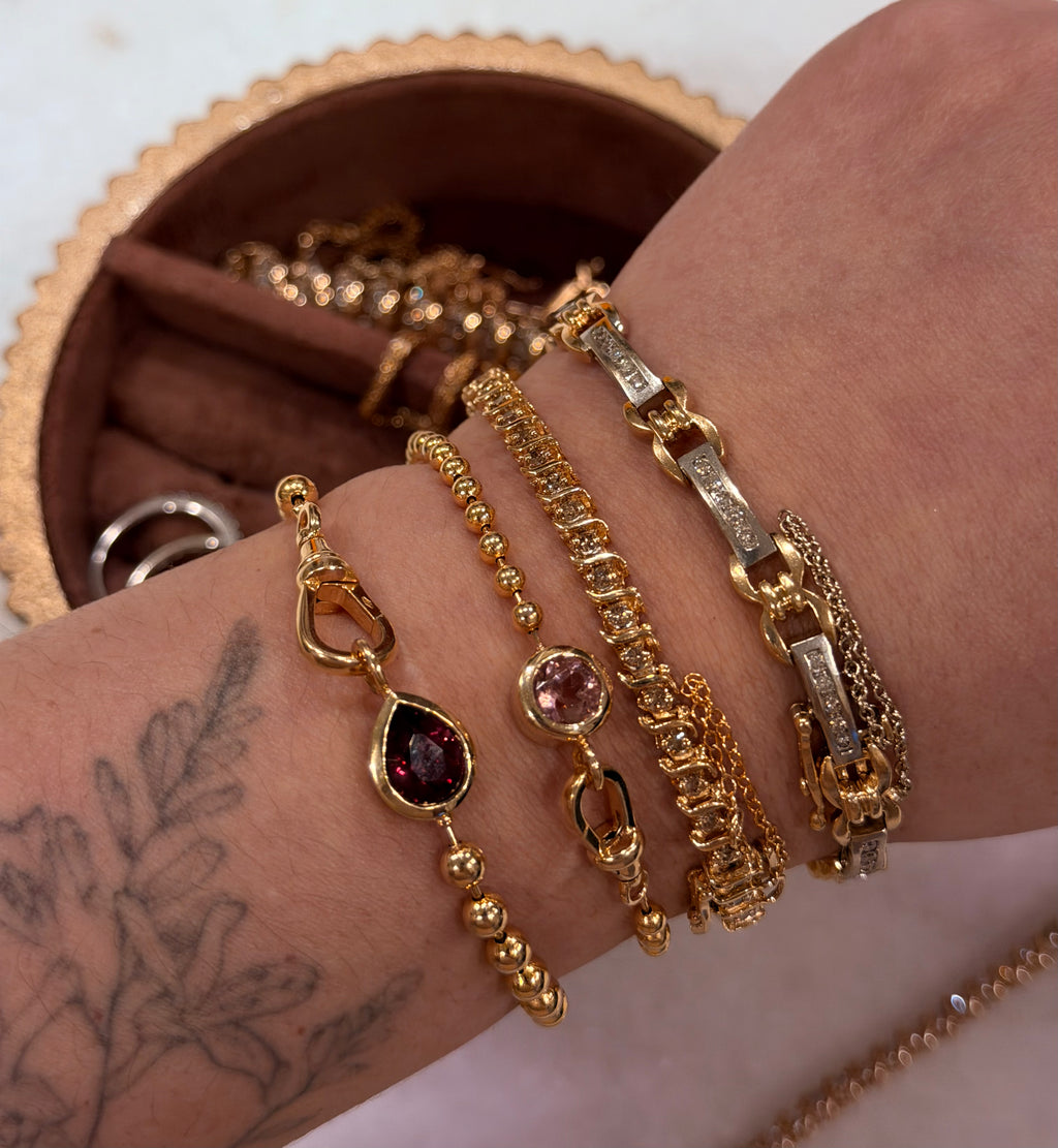 Vintage Petite S - Link Brown Diamond Bracelet