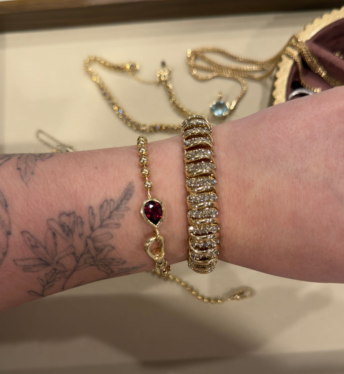Vintage Mega S Link Diamond Bracelet