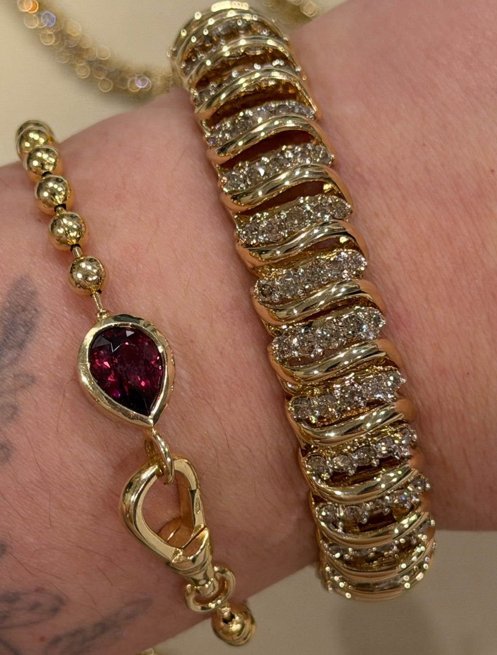 Vintage Mega S Link Diamond Bracelet
