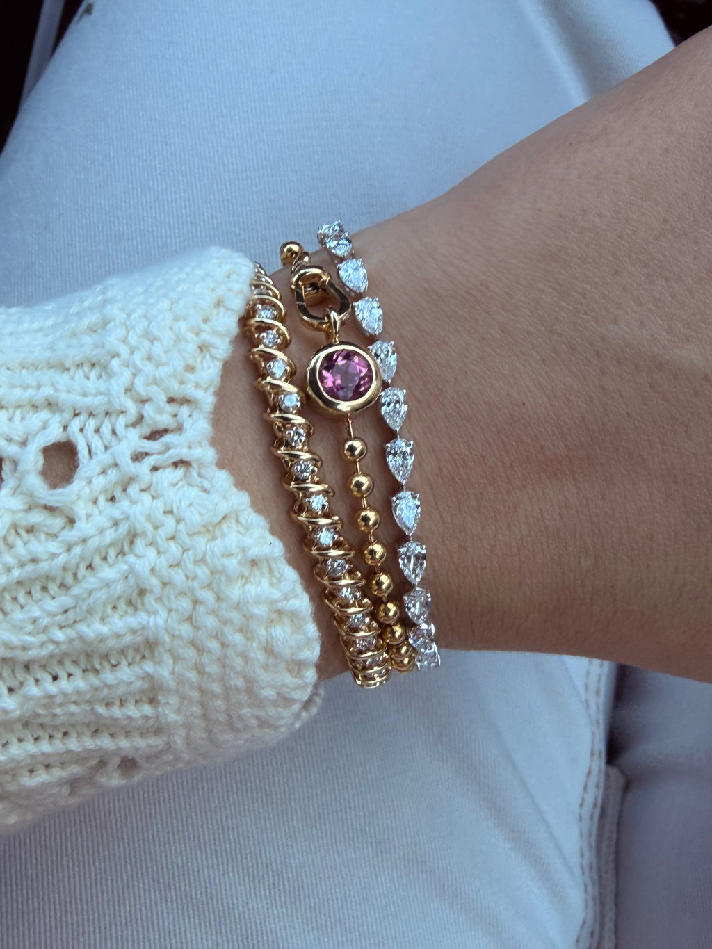 Perfect Pear Diamond Tennis Bracelet