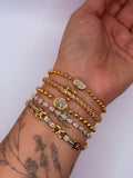 Vintage Mix Metal Diamond Bracelet