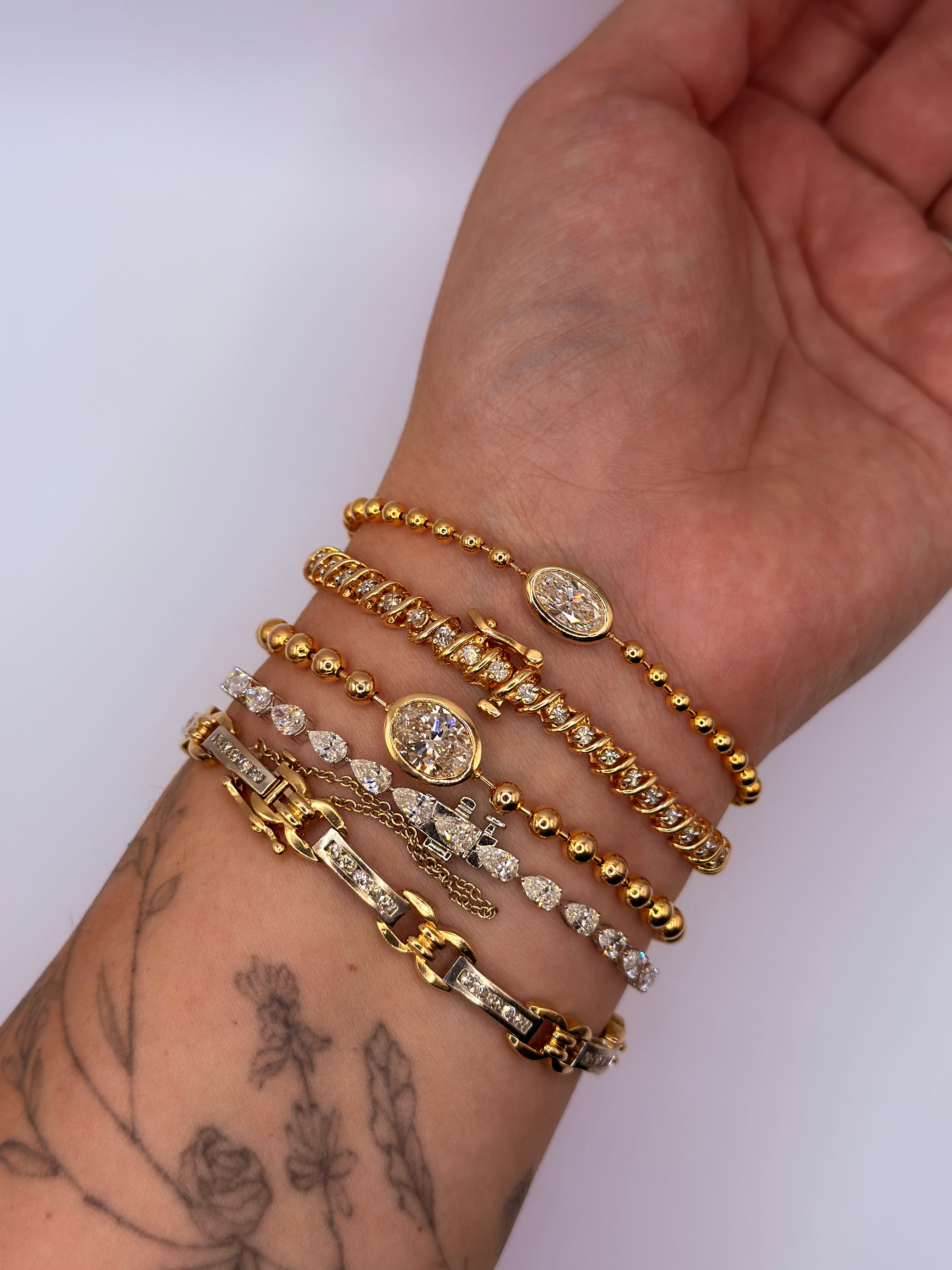 Vintage Mix Metal Diamond Bracelet