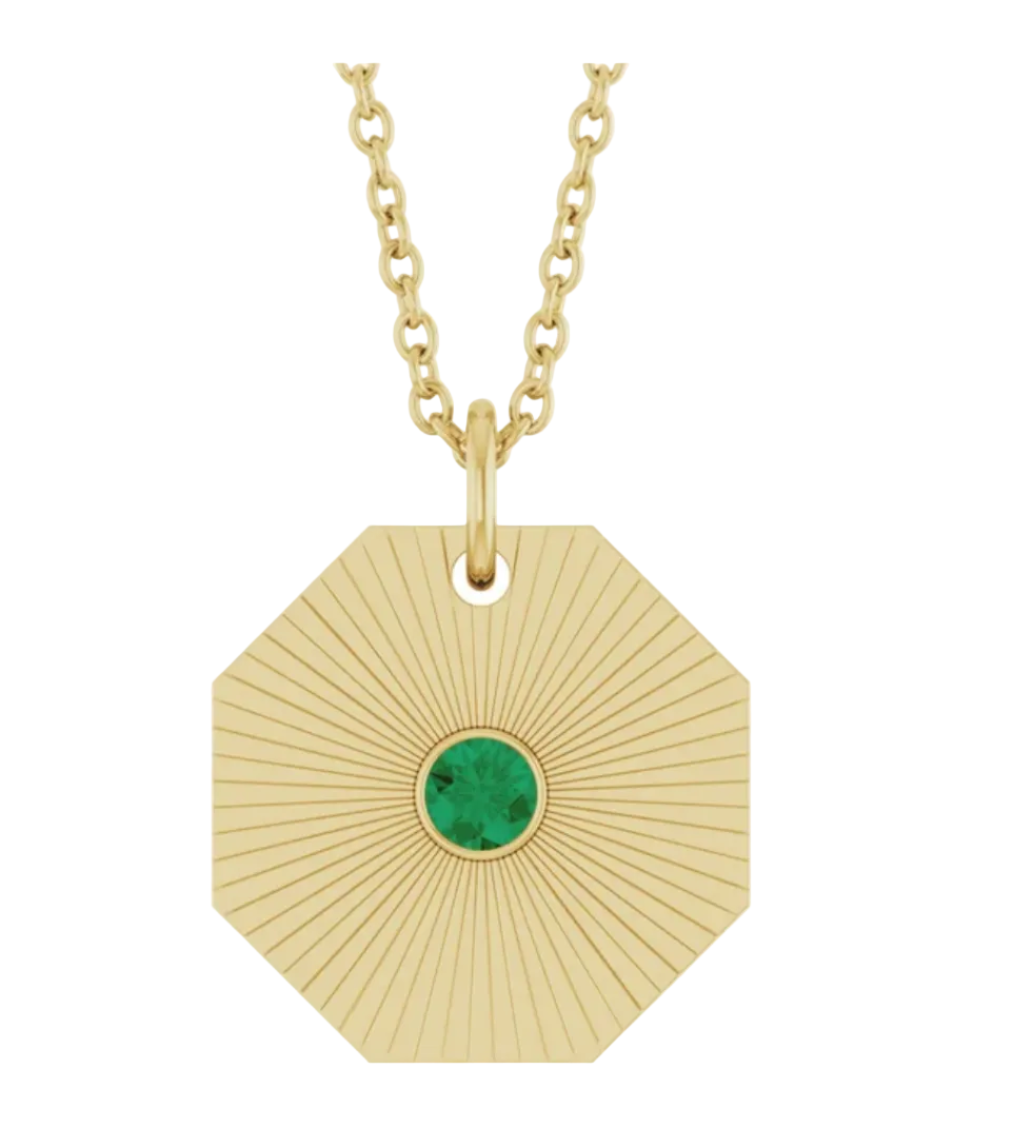Aura Gemstone Medallion Necklace