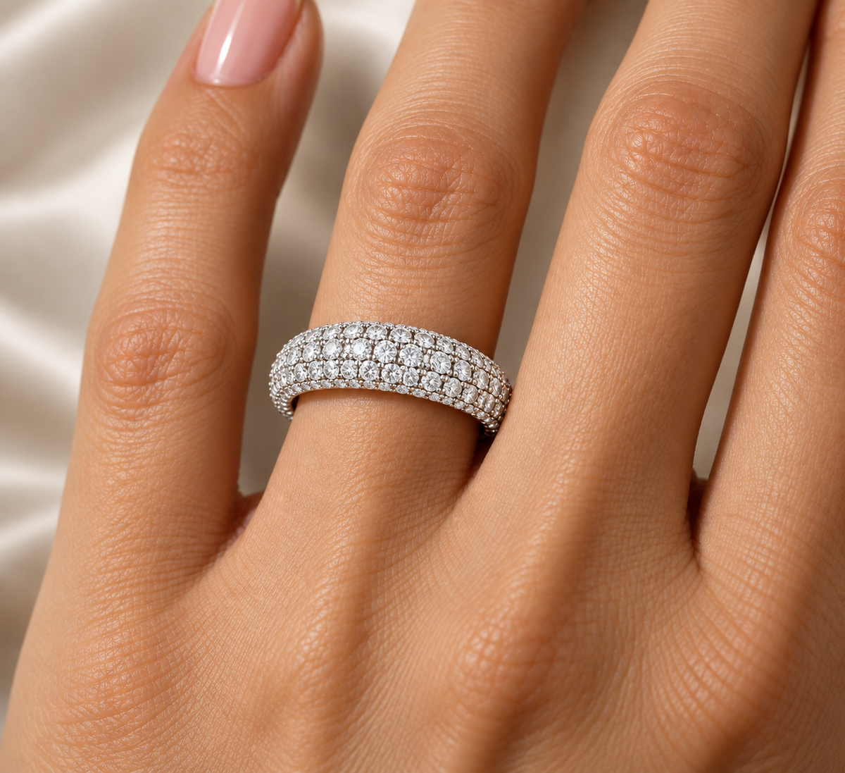Fancy Pave Diamond Eternity Band