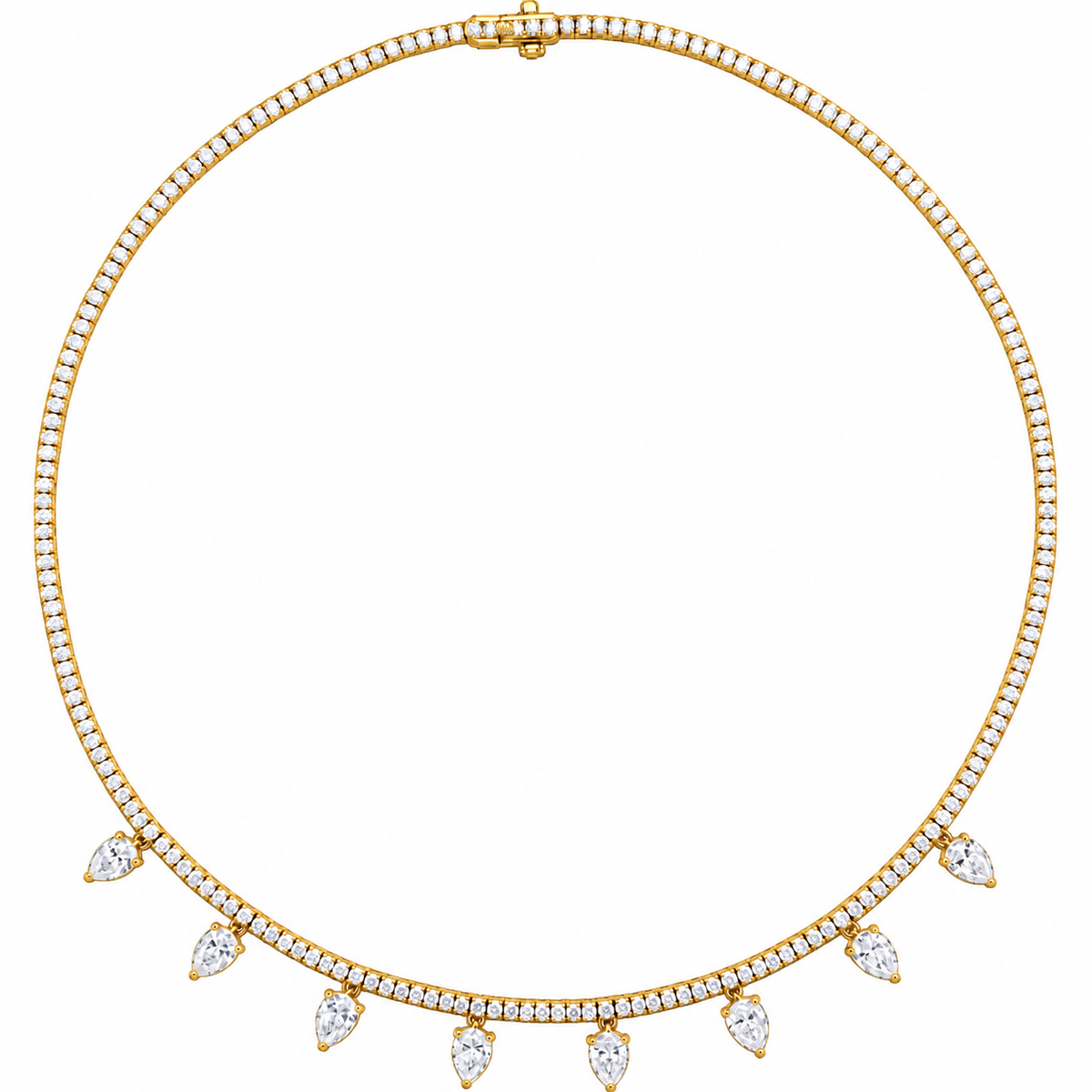 The Manhattan Pear Diamond Tennis Necklace
