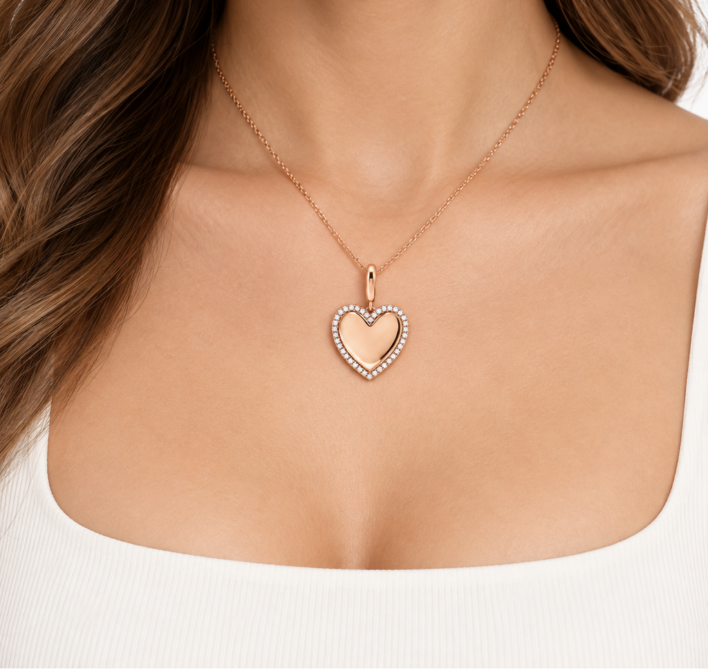 Valentine Pave Heart Medallion