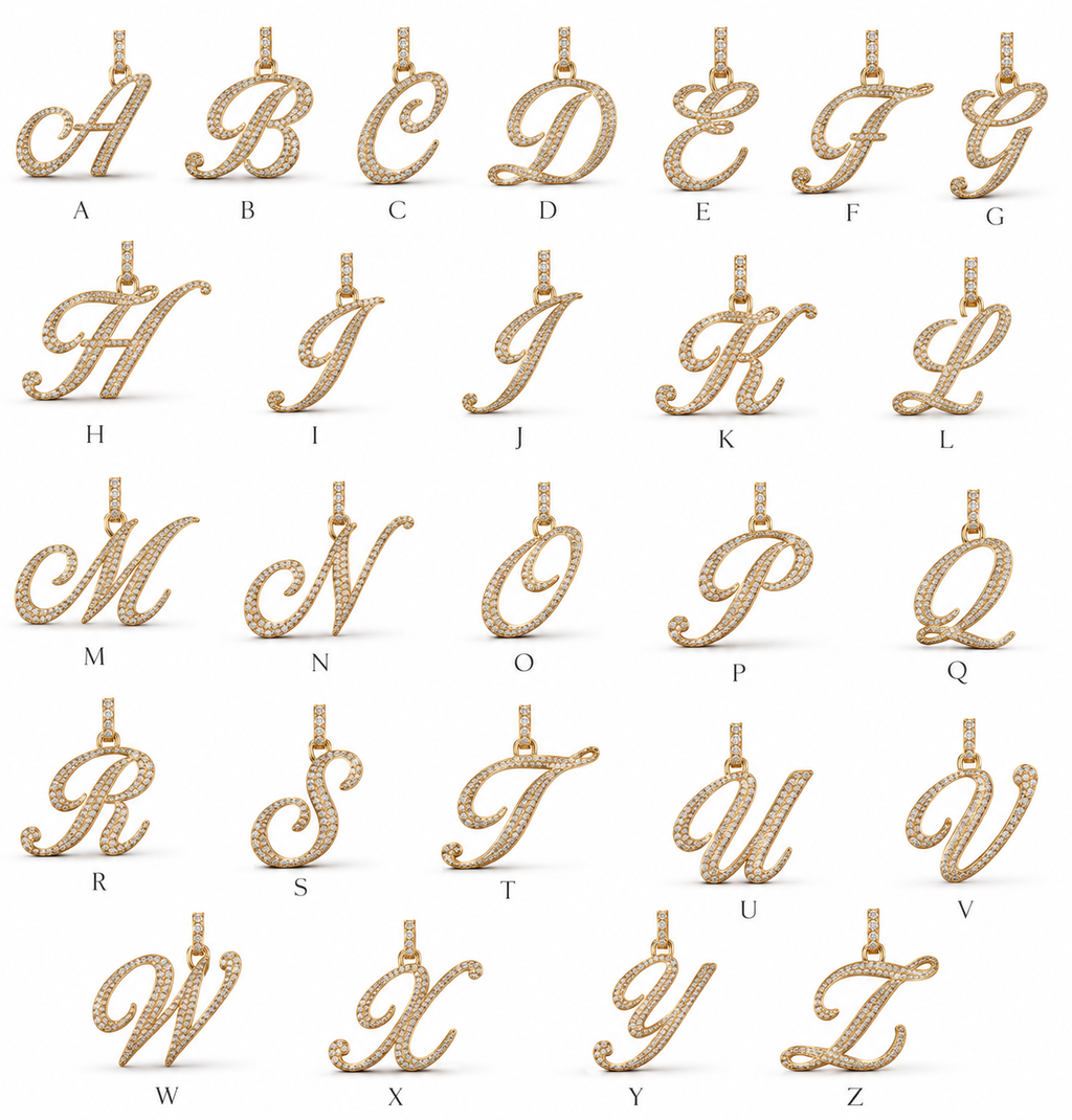 Omega Diamond Letter Pendant