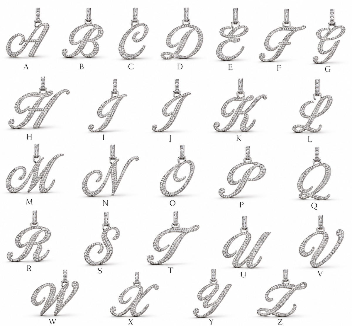 Omega Diamond Letter Pendant