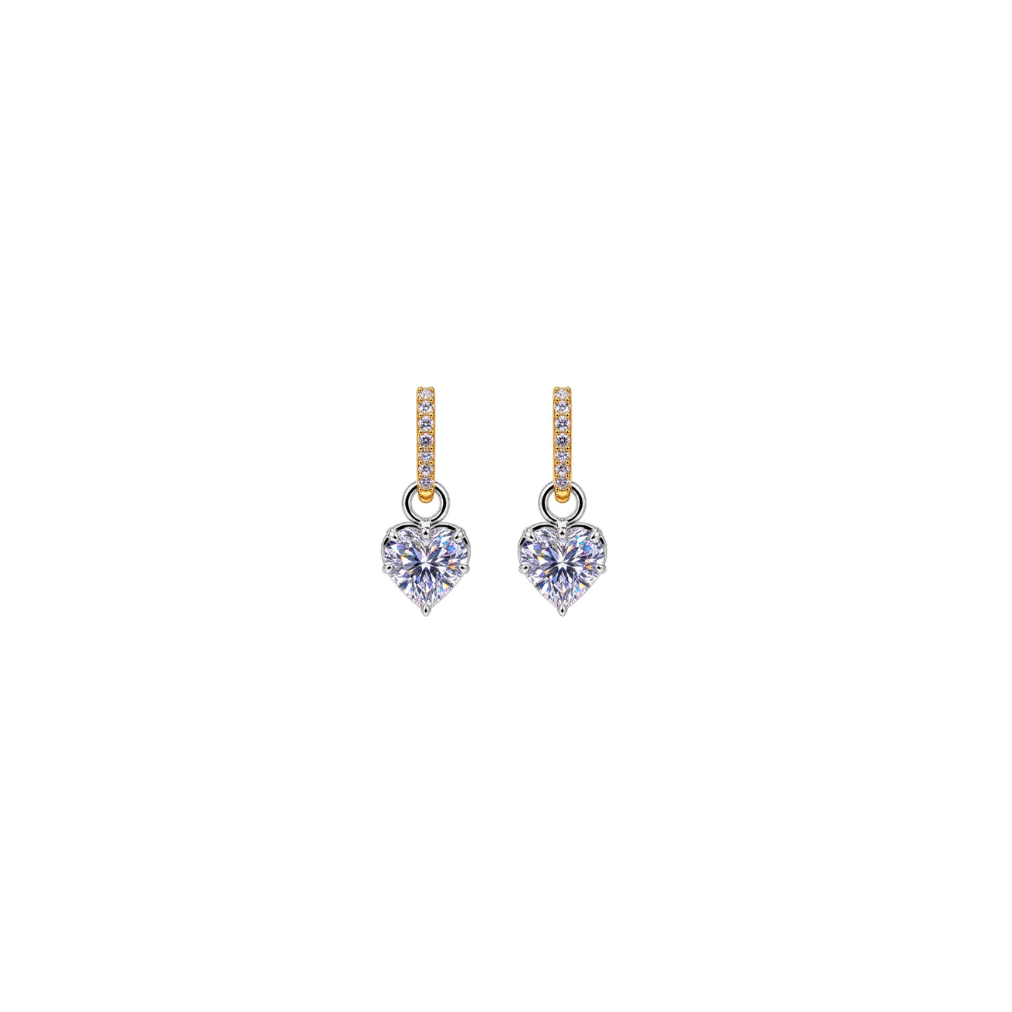 Mini Lovely Heart Diamond Georgian Earrings