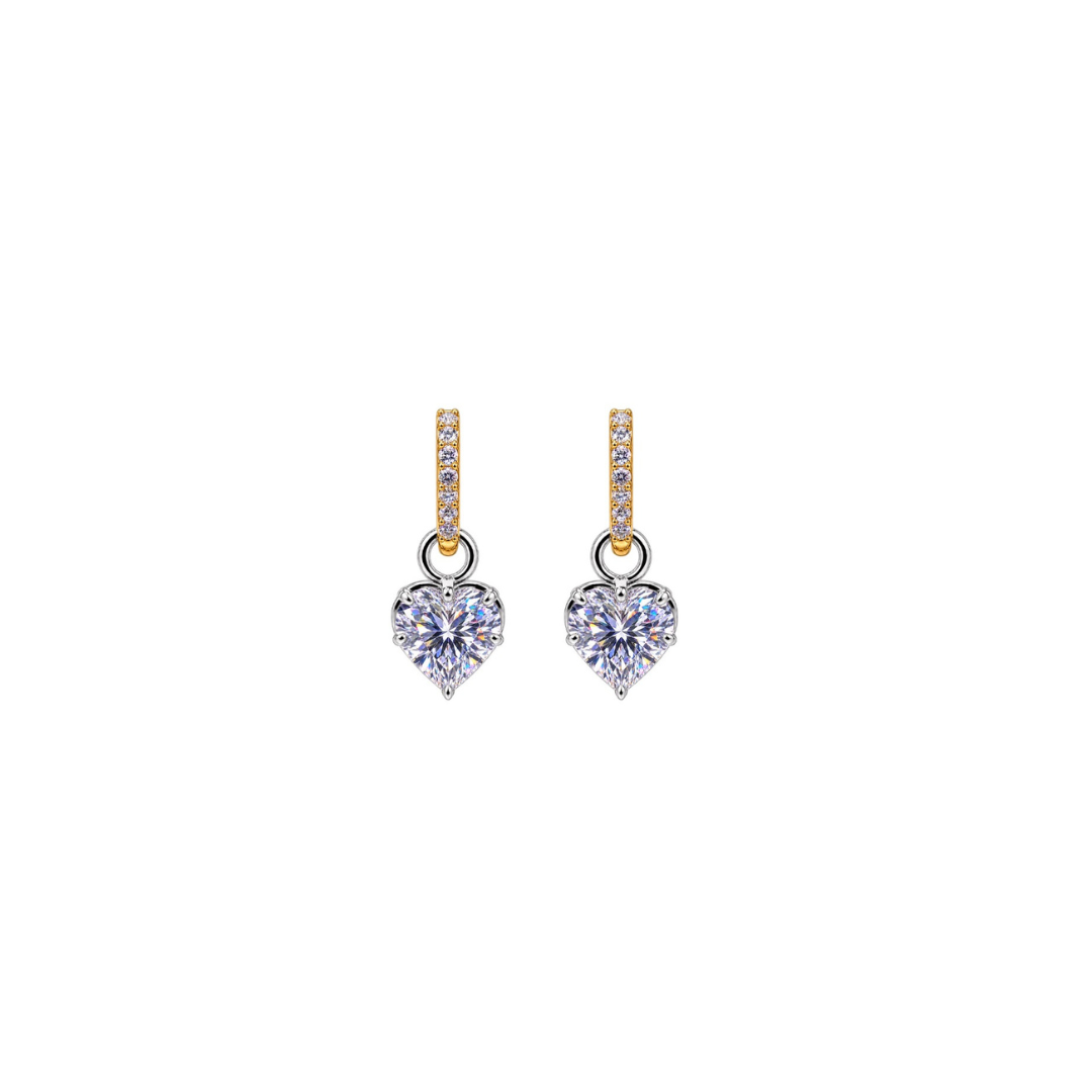 Petite Lovely Heart Diamond Georgian Earrings