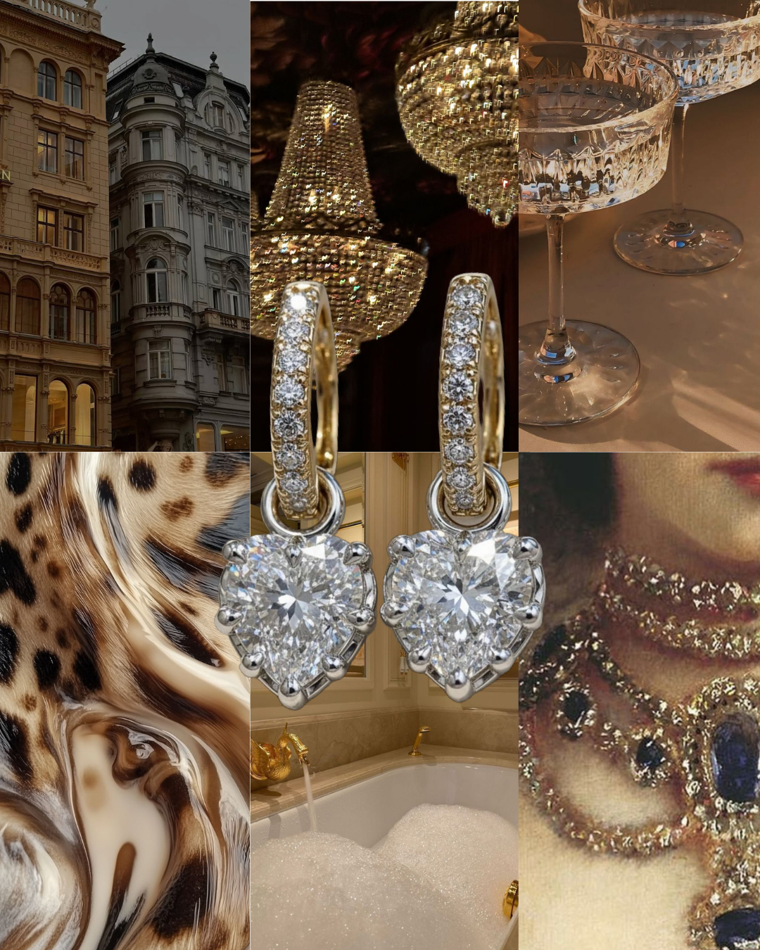Petite Lovely Heart Diamond Georgian Earrings