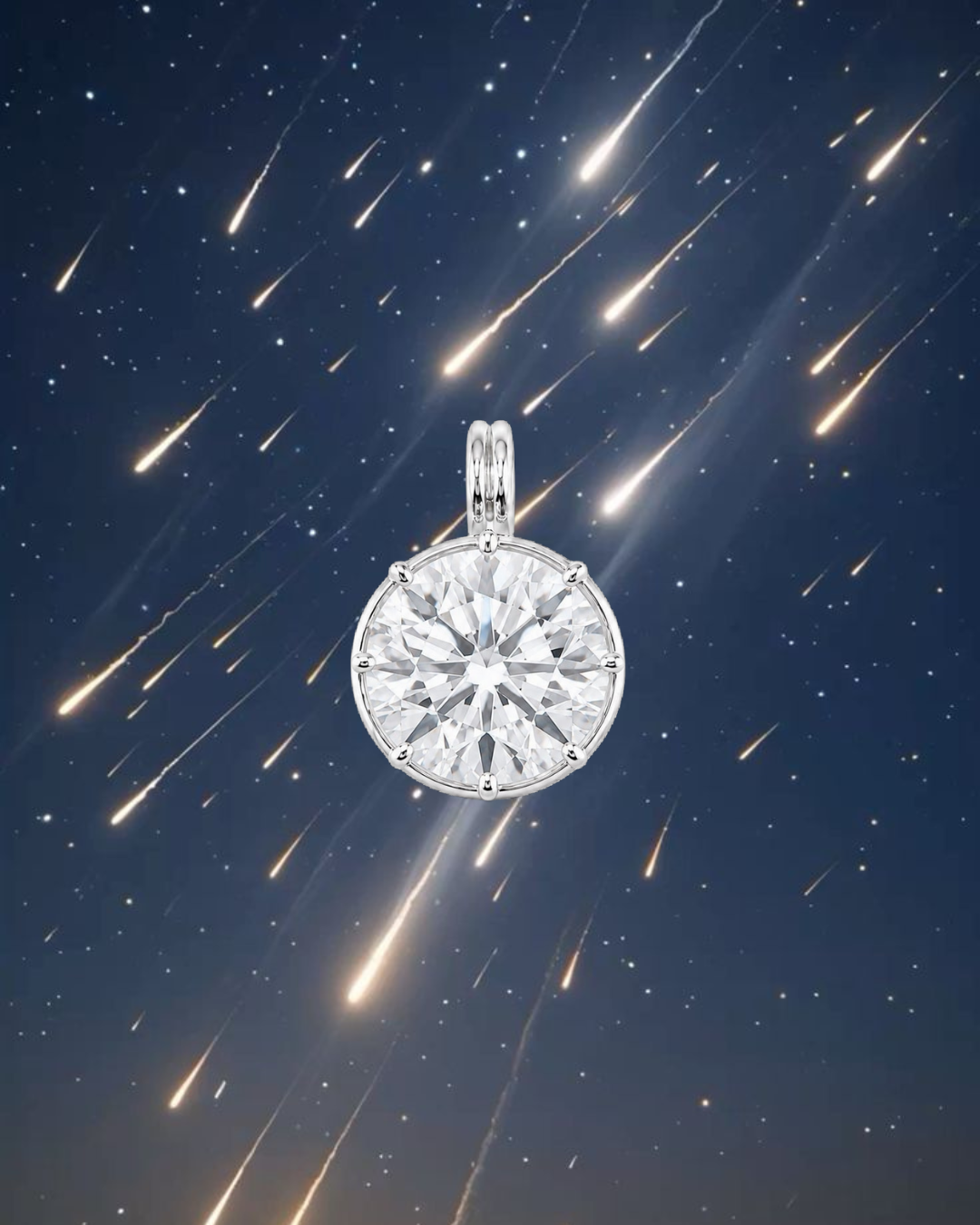 Stardust Round Diamond Button Back Charm