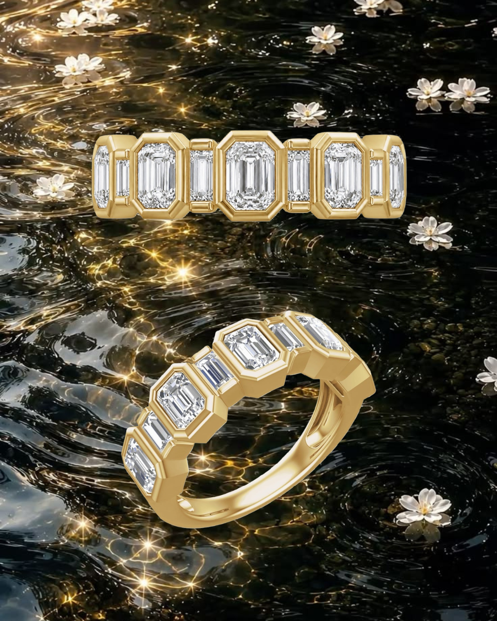 The Jet- Setter Emerald Diamond Band