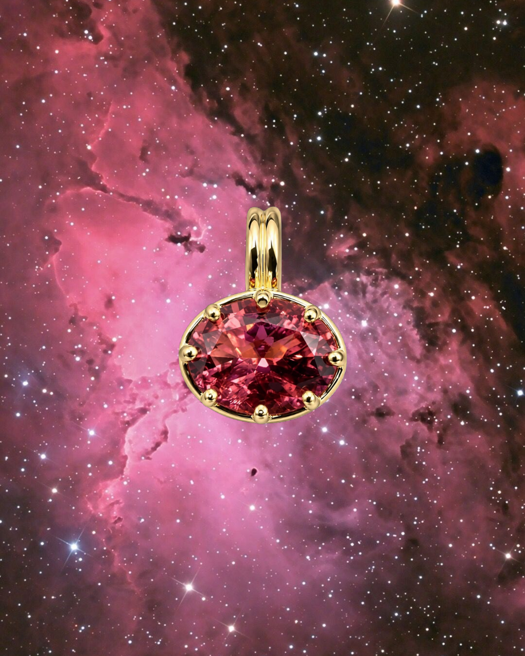 Classic Stardust Gemstone Charm in Rosette Nebula