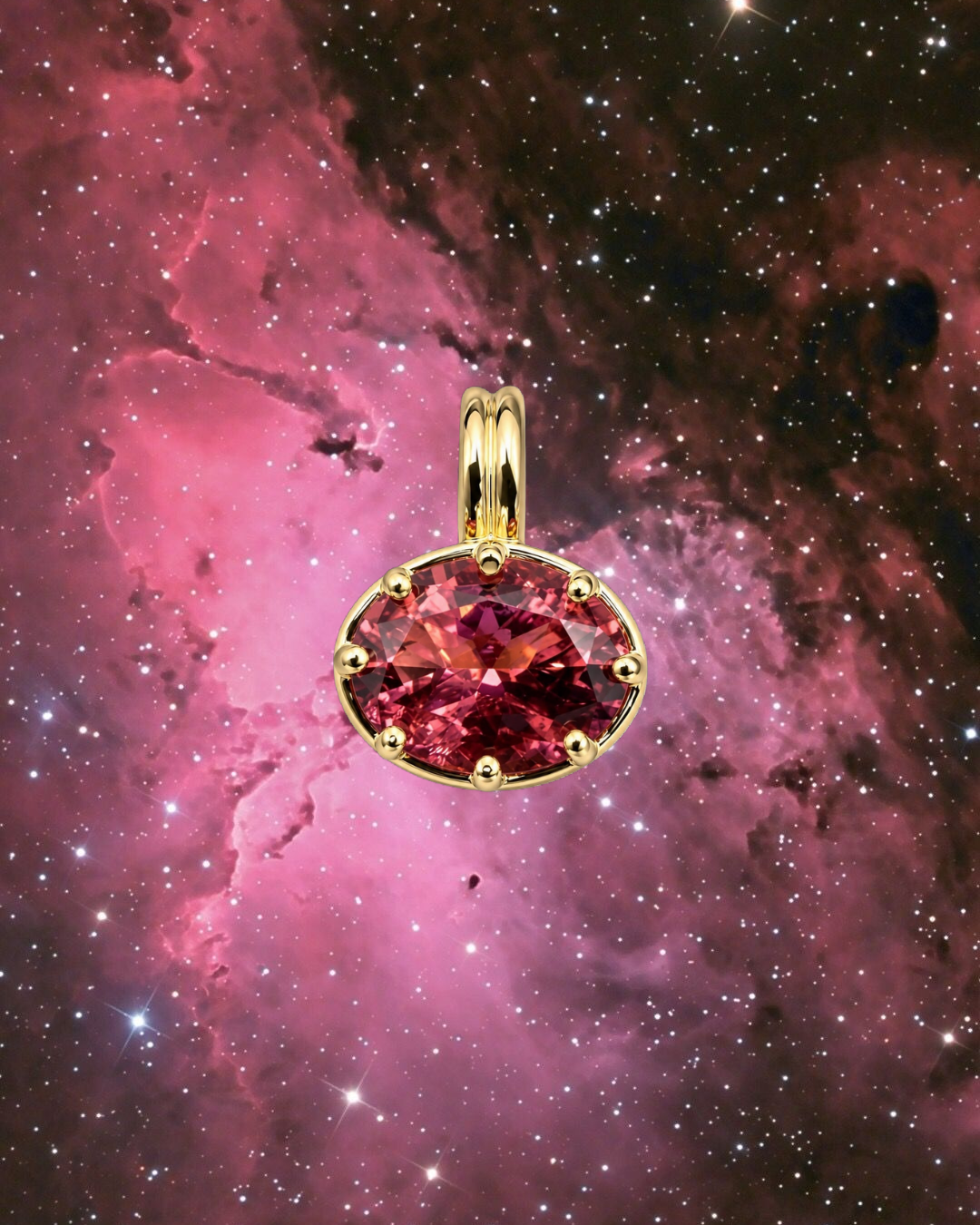 Classic Stardust Gemstone Charm in Rosette Nebula