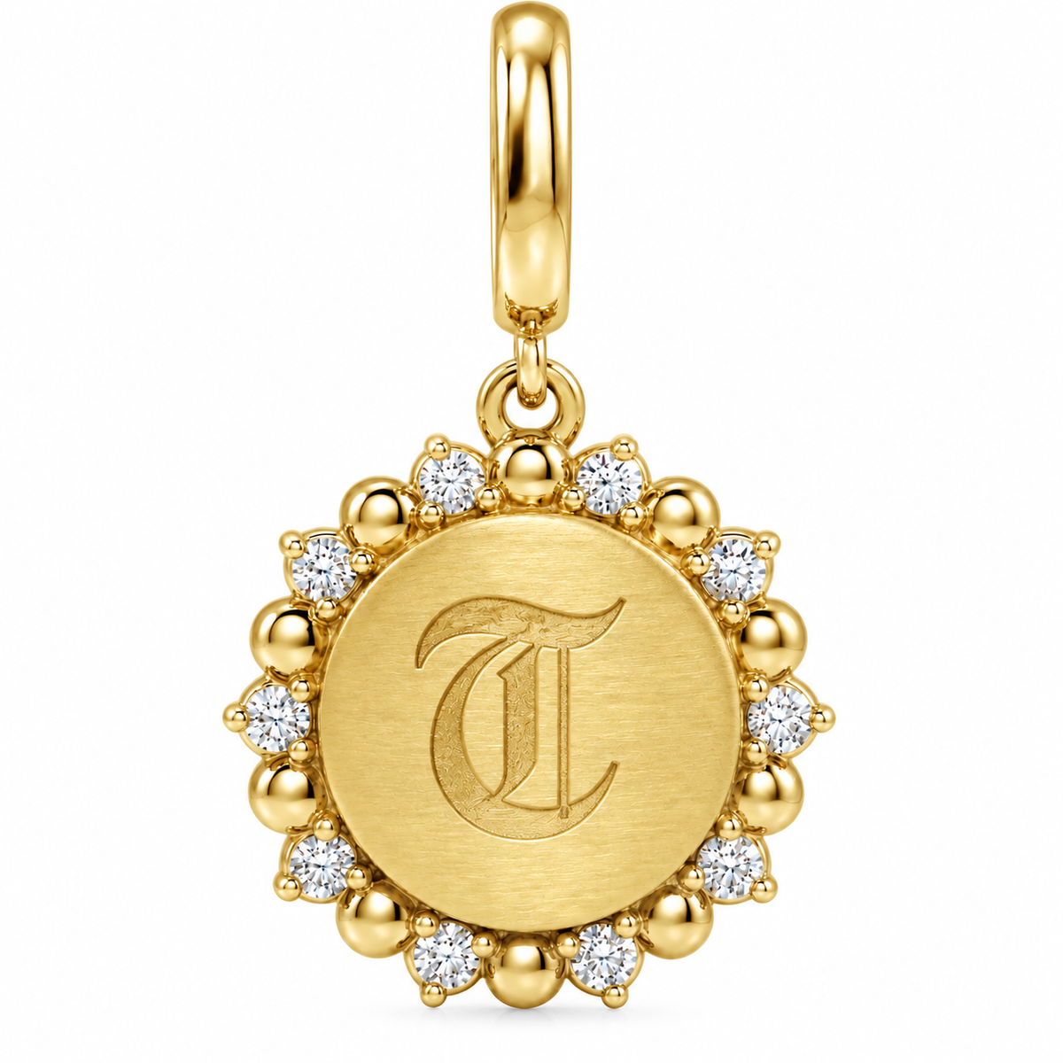 Flower Diamond Letter Charm