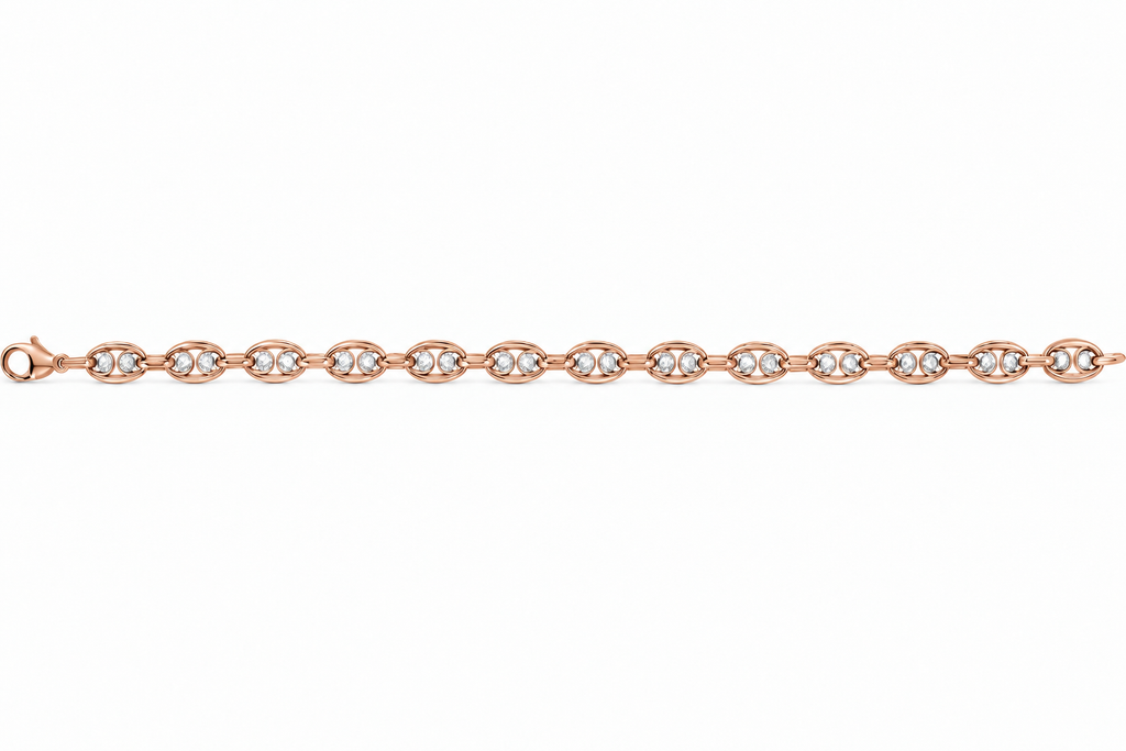 London Diamond Puffy Mariner Bracelet
