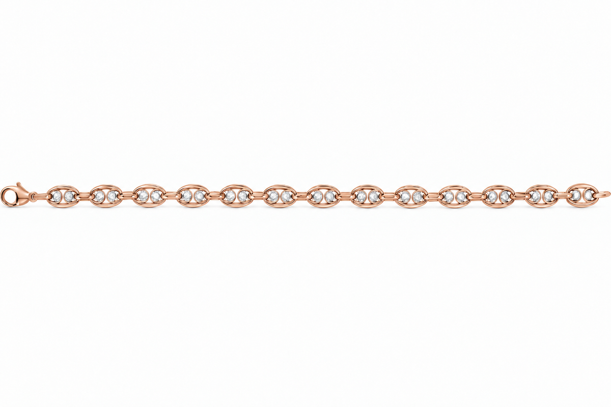 London Diamond Puffy Mariner Bracelet