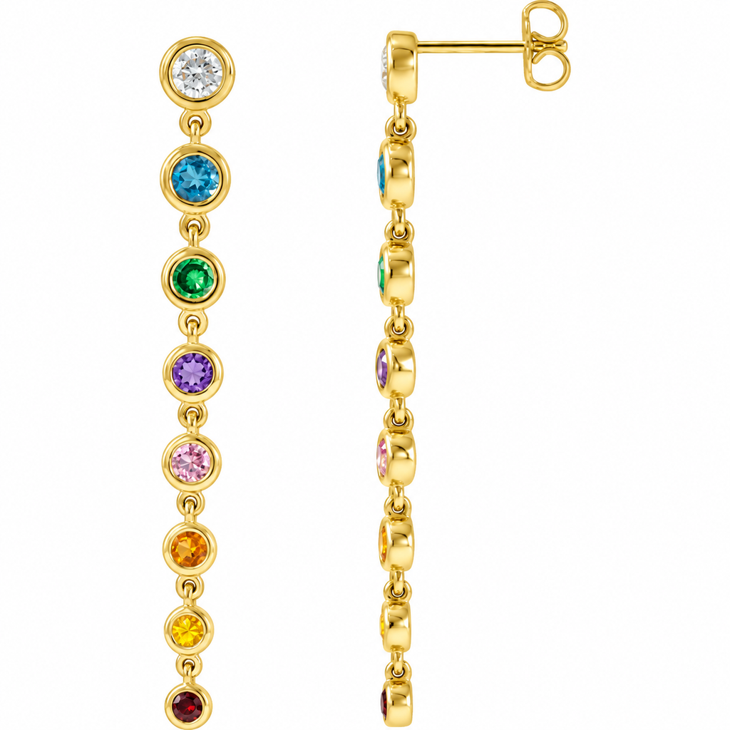 Kaleidoscope Gemstone Drop Earrings