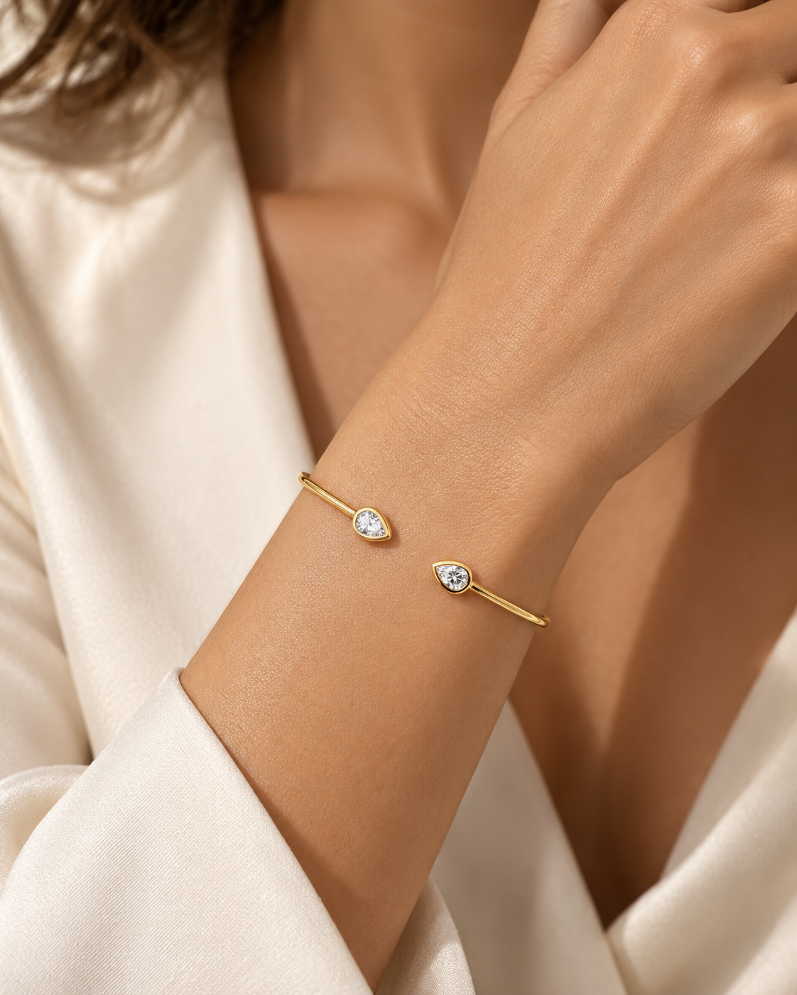 Capri Pear Diamond Cuff
