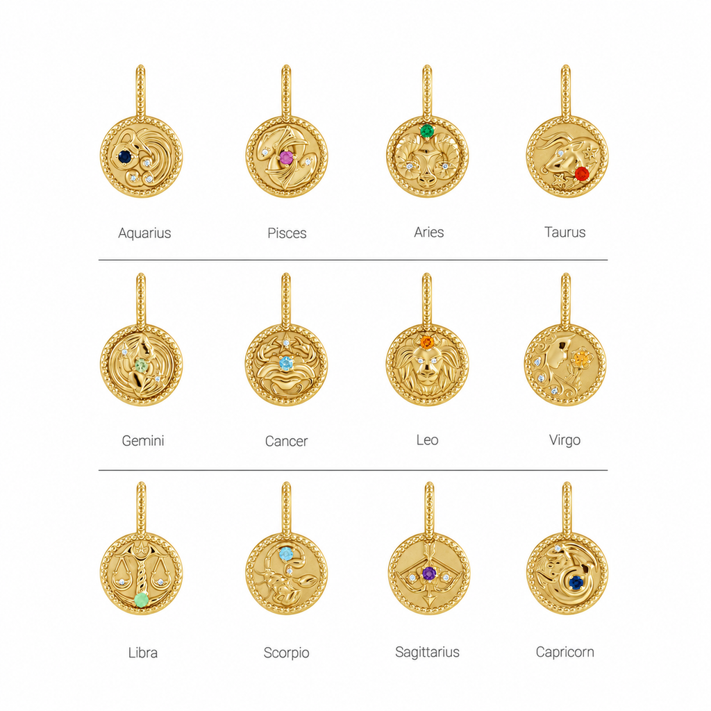 Zodiac Gemstone Charm