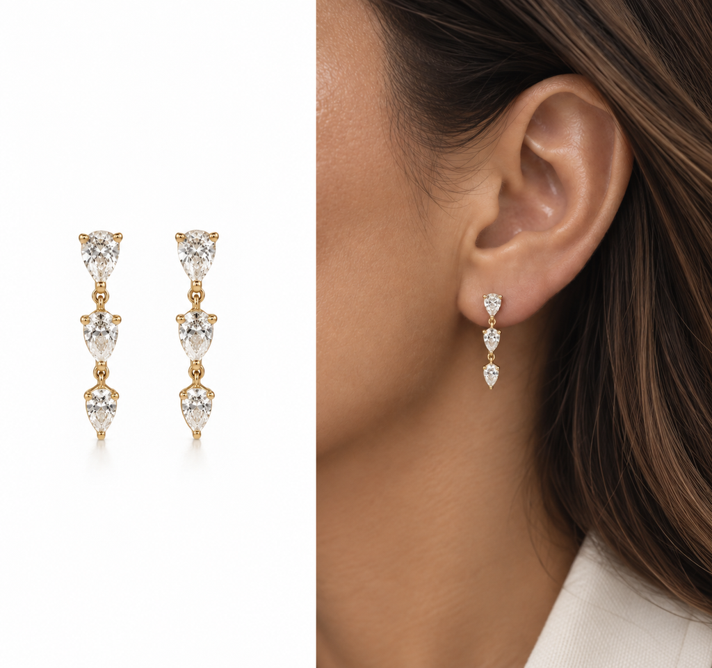 Isabel Pear Diamond Earrings